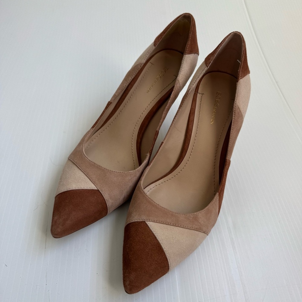BCBGeneration patchwork suede Tan and Brown Heels - image 3